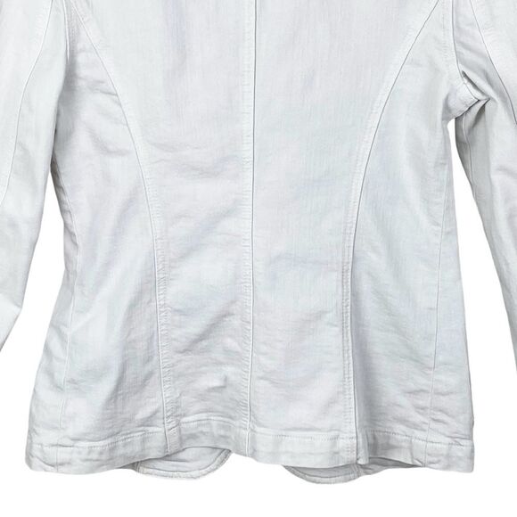 MOTHER Superior ‘The Smoker’ Chalk Denim Jacket Sz S Winter White Casual Chic - Picture 8 of 12